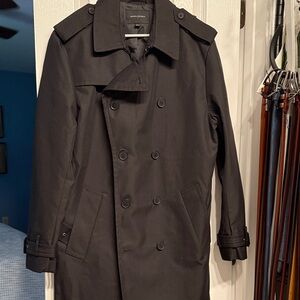 Banana Republic Charcoal Double-Breasted Trench Coat